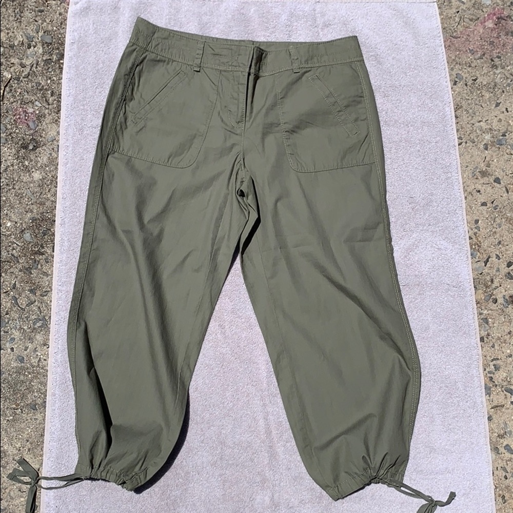 Navy green loft capris